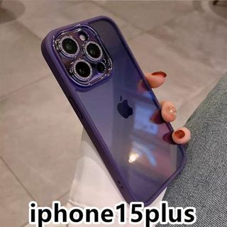 iphone15plusケース  レンズ保護付き　紫125a(iPhoneケース)