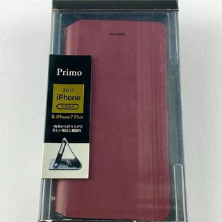 新品 iPhone8 7Plus 保護 ケース レッド 赤 強化 手帳型 カバー(iPhoneケース)