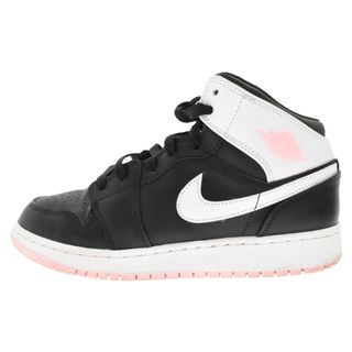 ナイキ(NIKE)のNIKE ナイキ GS AIR JORDAN 1 MID ARCTIC PUNCH エアジョーダン1 アークティックパンチ ミッドカットスニーカー ブラック/ホワイト レディース US6/24.0cm 555112-061(スニーカー)