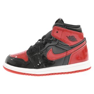 ナイキ(NIKE)のNIKE ナイキ AIR JORDAN1 RETRO HIGH OG TD Patent Bred エアジョーダン1 パテントブレッド ハイカットスニーカー キッズ ブラック/レッド US10C/16cm AQ2665-063(スニーカー)