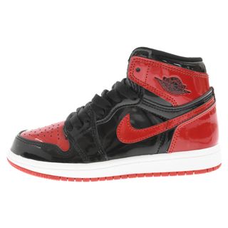 ナイキ(NIKE)のNIKE ナイキ AIR JORDAN1 RETRO HIGH OG TD Patent Bred エアジョーダン1 パテントブレッド ハイカットスニーカー キッズ ブラック/レッド US13C/19cm AQ2664-063(スニーカー)