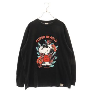 キャリー(CALEE)のCALEE キャリー ×PEANUTS JOE COOL ジョークール フロント デザインプリント ロングスリーブ Tシャツ ブラック(Tシャツ/カットソー(七分/長袖))