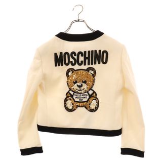 MOSCHINO - MOSCHINO モスキーノ バックモチーフ ボタンアップ ウール スーツジャケット ホワイト レディース 211E A05200523