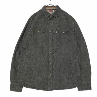 リーバイス(Levi's)のLevi's リネン混 長袖シャツ ポケット ロゴタグ 裏チェック 厚手n54(シャツ)