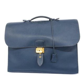 エルメス(Hermes)の【4he5947】エルメス ブリーフケース/サックアデペッシュ40/刻印不鮮明/クシュベル/ネイビー/ゴールド金具 【中古】 メンズ(ビジネスバッグ)