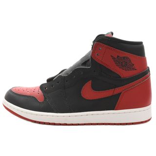 ナイキ(NIKE)のNIKE ナイキ AIR JORDAN 1 RETRO HIGH OG BRED PATENT エアジョーダン1レトロハイ ブレッド パテント ハイカットスニーカー US9.5/27.5cm ブラック/レッド 555088-063(スニーカー)