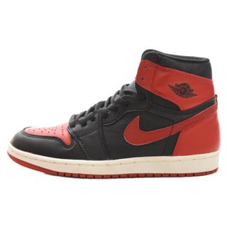 ナイキ(NIKE)のNIKE ナイキ 94年 復刻 AIR JORDAN 1 HIGH BRED エアジョーダン1ブレッドハイカットスニーカー ブレッド ブラック/レッド US8.5 130207-061(スニーカー)