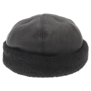 ジバンシィ(GIVENCHY)のGIVENCHY ジバンシィ Lamb leather head wear ラムレザー 6パネル ロールキャップ BPZ03GP0E0 ブラック(キャップ)