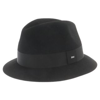 サンローラン(Saint Laurent)のSAINT LAURENT PARIS サンローランパリ CHAPEAU LIAM シャポー ウール ロゴプレート 中折れハット 帽子 634242-4YG07 ブラック(ハット)