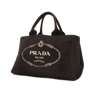 プラダ(PRADA)の【4ia0339】プラダ トートバッグ/カナパ/キャンバス/ブラック/ゴールド金具 【中古】 レディース(トートバッグ)