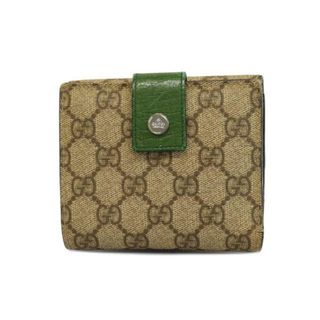 グッチ(Gucci)の★SALE 【4ia0371】グッチ 財布/GGスプリーム/115052/PVC/ベージュ/グリーン/シルバー金具 【中古】 レディース(財布)