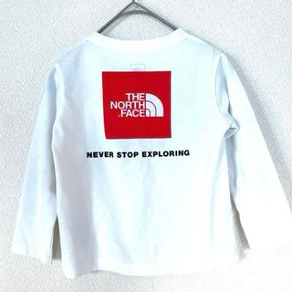 ザノースフェイス(THE NORTH FACE)のノースフェイス  キッズ110 ビッグプリント ロンＴ 長袖  白 ホワイト(Tシャツ/カットソー)