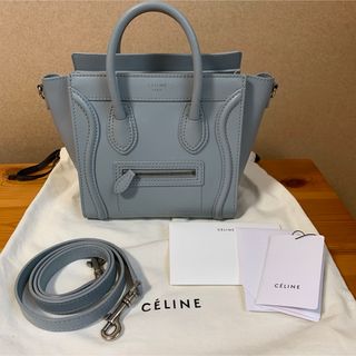 セリーヌ(celine)のセリーヌ ラゲージナノ ショルダーバッグ ライトブルー 2way CELINE(ショルダーバッグ)