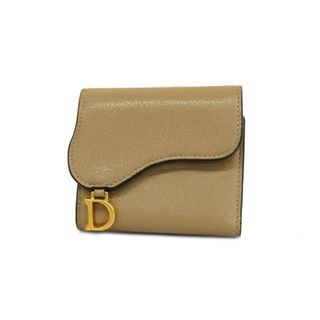 ディオール(Dior)の【4ia0459-r】クリスチャンディオール 三つ折り財布/レザー/ブラウン/ゴールド金具 【中古】 レディース(財布)