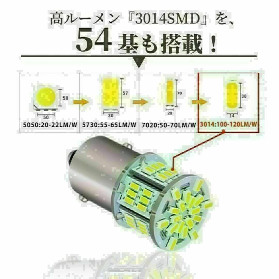 S25 LED ダブル球 ホワイト テールランプ/ブレーキランプ 12V-24V 自動車/バイクの自動車(汎用パーツ)の商品写真