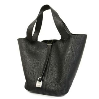 Hermes - 【4ia0480】エルメス ハンドバッグ/ピコタンロックMM/Ｘ刻印/トリヨンクレマンス/ブラック/シルバー金具 【中古】 レディース