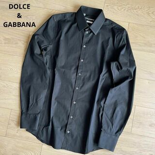 DOLCE&GABBANA - ドルチェ&ガッバーナ　SICILIA　ドレスシャツ　黒　ブラック　37サイズ