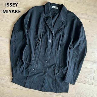 ISSEY MIYAKE - イッセイミヤケ　製品染め　ミリタリー　テーラードジャケット　ブレザー　黒　L