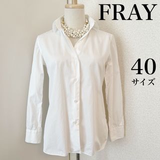 バルバ(BARBA)のシャツ　ブラウス　トップス　フライ　FRAY 綿シャツ　レディース　 白 長袖 (シャツ/ブラウス(長袖/七分))