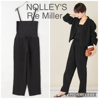 NOLLEY'S - 【新品】リエミラー ニットパンツ オールインワン ベアトップパンツ 2way 黒