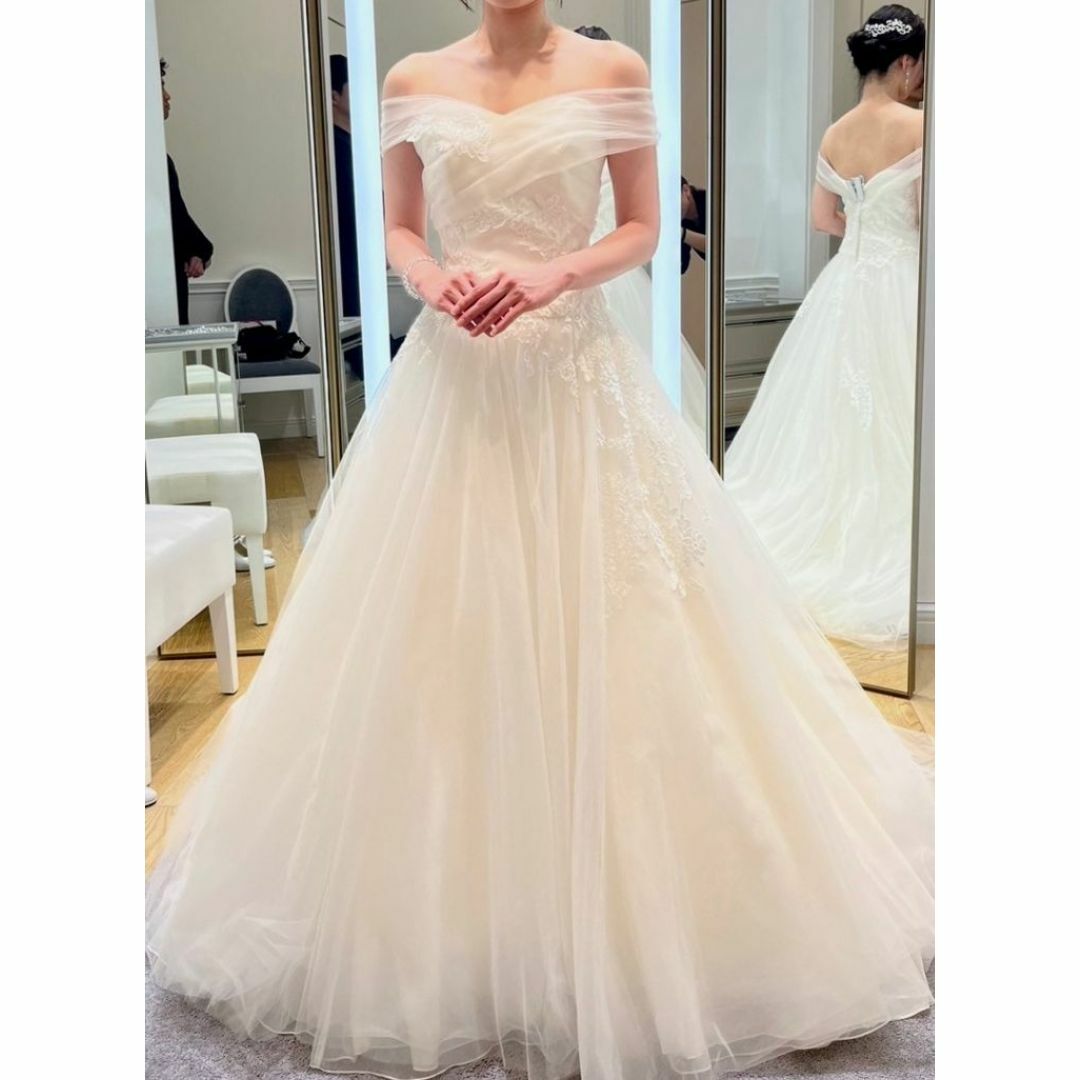 ウェディングドレス オフショル ホワイトドレス Aライン 結婚式 ウェディングドレス オフショル ホワイトドレス Aライン 結婚式