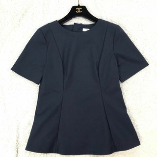 アドーア(ADORE)の【美品】ADORE アドーア プルオーバートップス ネイビー ブラウス 38(シャツ/ブラウス(半袖/袖なし))