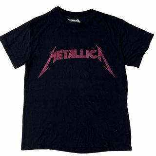 ミュージックティー(MUSIC TEE)のメタリカ バンド半袖Tシャツ ヘヴィメタル ブラック US古着 w59(Tシャツ/カットソー(半袖/袖なし))