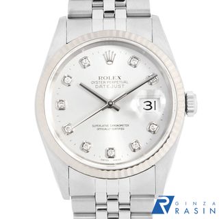 ロレックス(ROLEX)のロレックス デイトジャスト 10Pダイヤ 16234G シルバー 5列 ジュビリーブレス P番 メンズ 中古 腕時計(腕時計(アナログ))