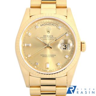 ロレックス(ROLEX)のロレックス デイデイト 8Pダイヤ/2Pバケットダイヤ 18238A シャンパン L番 メンズ 中古 腕時計(腕時計(アナログ))