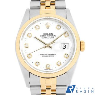 ロレックス(ROLEX)のロレックス デイトジャスト 10Pダイヤ 16233G ホワイト U番 メンズ 中古 腕時計(腕時計(アナログ))