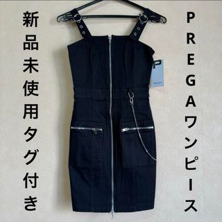 PREGA 新品未使用タグ付き　ワンピース　ジャンスカ　美品　キャミワンピ　ミニ(ミニワンピース)