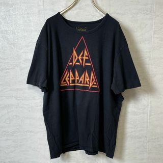 ミュージックティー(MUSIC TEE)のバンドＴシャツ　デフレパード　オーバーサイズＸＸＬ　黒ブラック　半袖Ｔシャツ(Tシャツ/カットソー(半袖/袖なし))