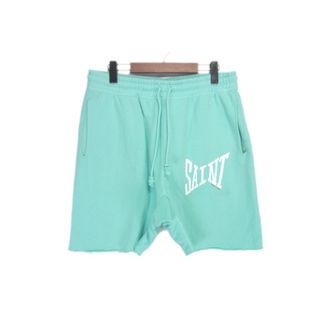 セントマイケル SAINT MICHAEL ■ 23SS 【 SHORTS SAINT BLUE SM S23 0000 057 】 ロゴ プリント スウェット ショート パンツ ショーツ　33196(ショートパンツ)