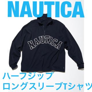 NAUTICA ハーフジップ ロングスリーブTシャツ Mediumサイズ