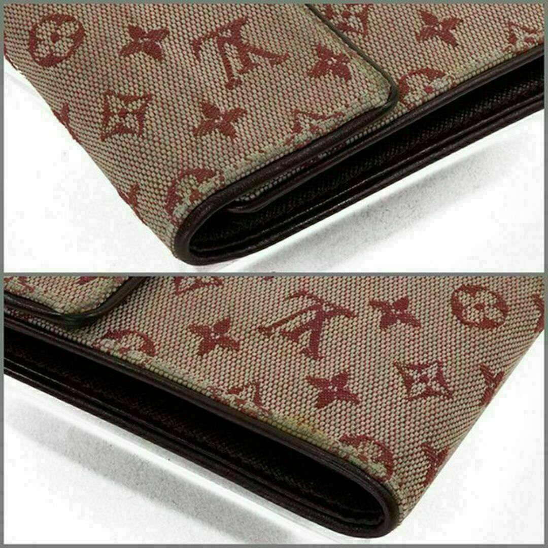 LOUIS VUITTON(ルイヴィトン)の【全額返金保証・送料無料】ヴィトンの折り財布・正規品・レッド系・モノグラム ミニ レディースのファッション小物(財布)の商品写真