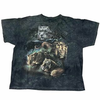ヴィンテージ 半袖Tシャツ アニマルT タイダイ 猛獣 ライオン 豹 e41(Tシャツ/カットソー(半袖/袖なし))