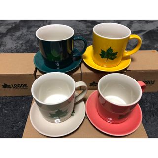 ロゴス(LOGOS)の【新品 未使用】LOGOS マグカップ&ミニプレート 小皿 4点セット(グラス/カップ)