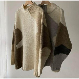 ウィルフリーabstract pattern boucle knit(ニット/セーター)