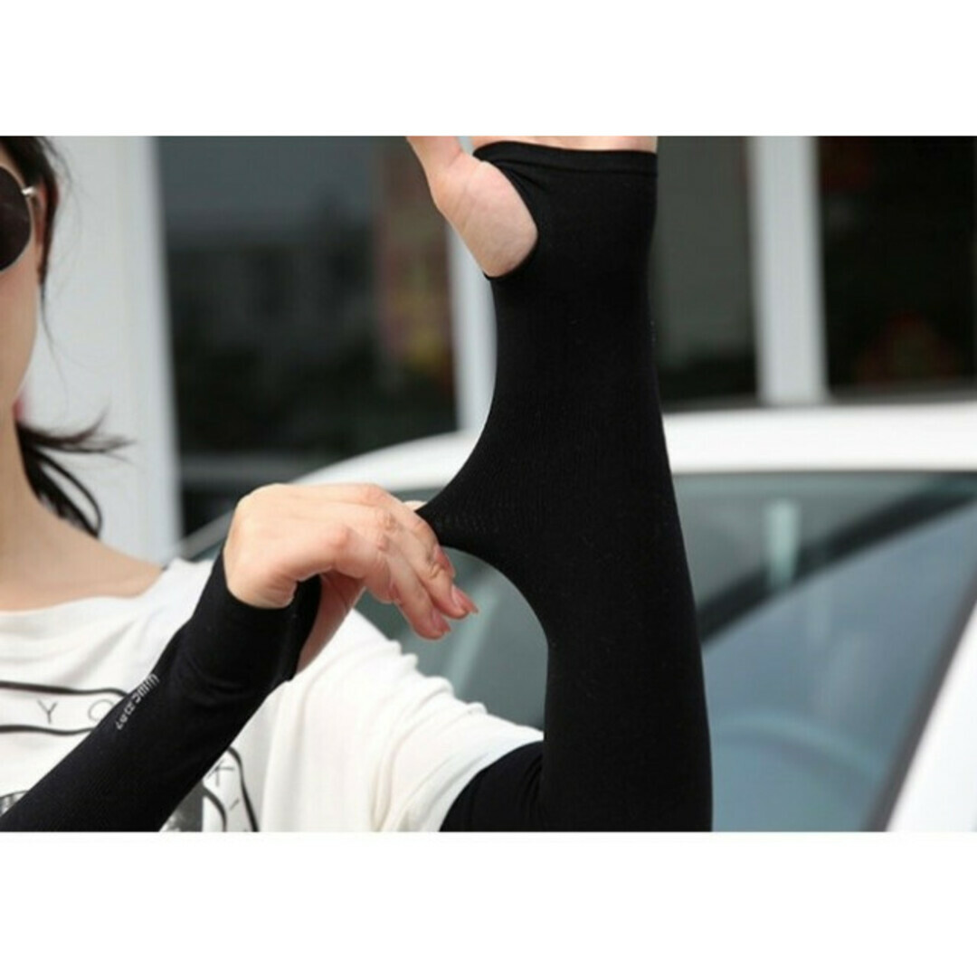 シロ様専用　2点　アームカバー日焼け防止 吸汗速乾 男女兼用 UVカット 黒 レディースのファッション小物(手袋)の商品写真