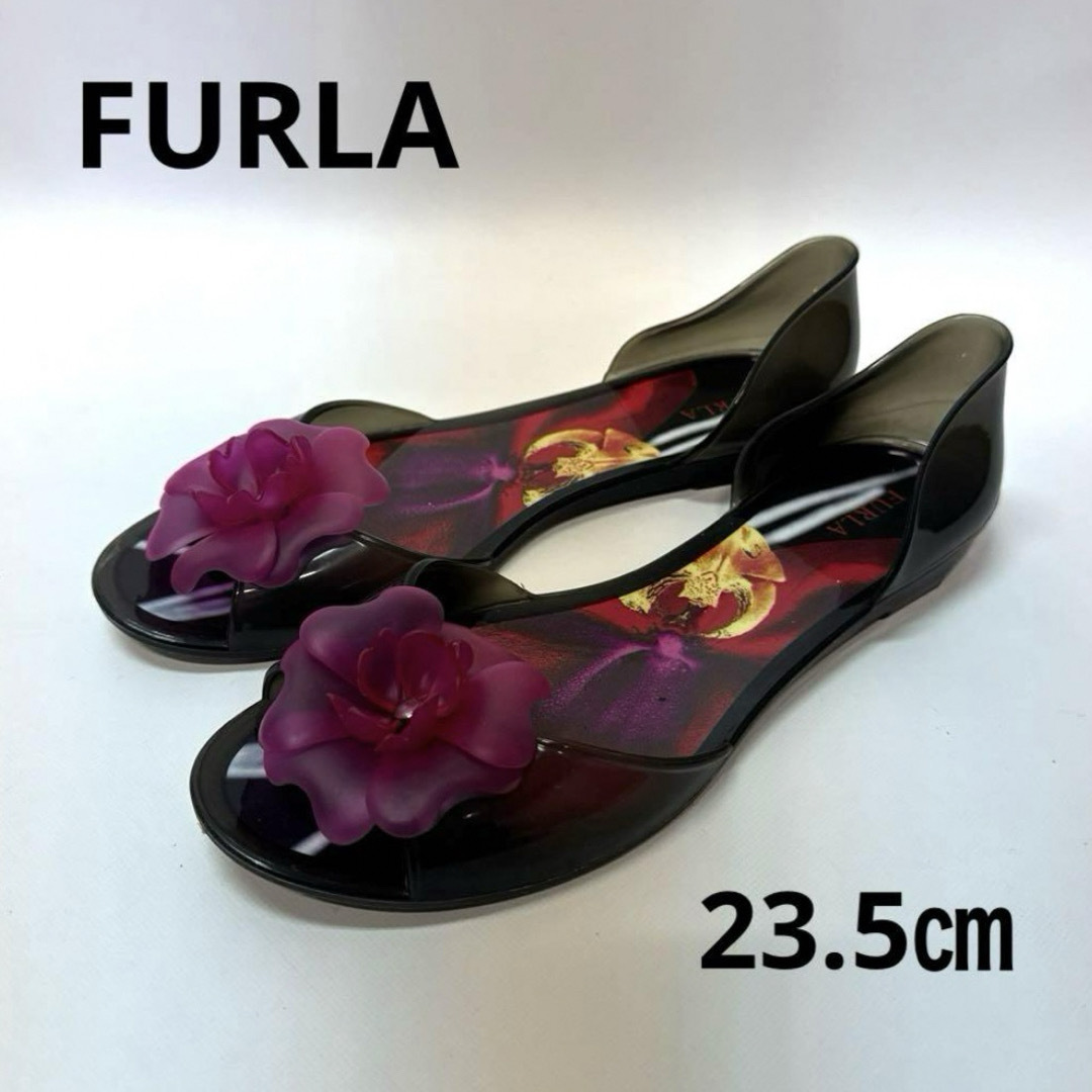Furla(フルラ)のFURLA フラワー　ビーチサンダル レインシューズ　パンプス　37 23.5 レディースの靴/シューズ(サンダル)の商品写真