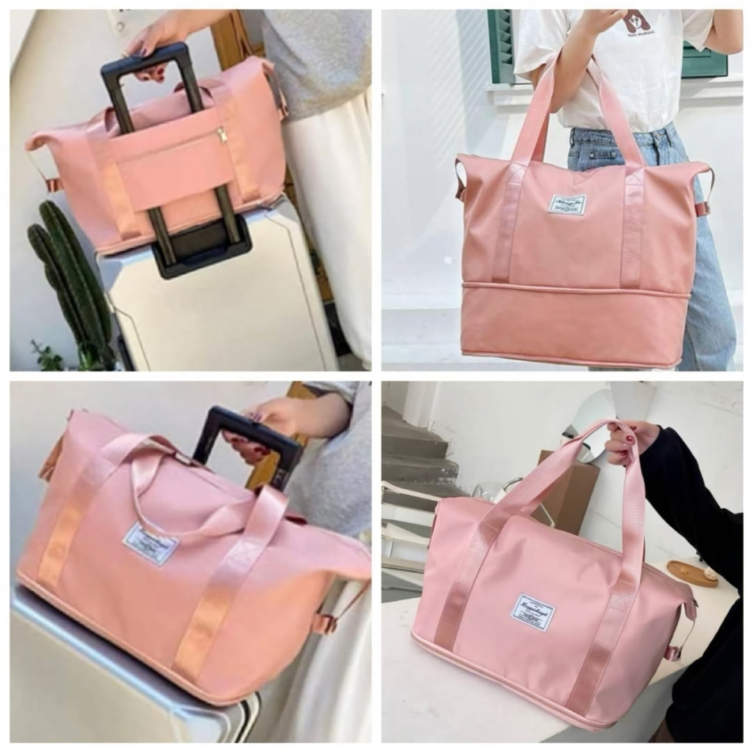 ピンク　旅行バッグ　ボストンバッグ　トラベルバッグ　旅行　修学旅行　大容量　軽量 レディースのバッグ(ショルダーバッグ)の商品写真