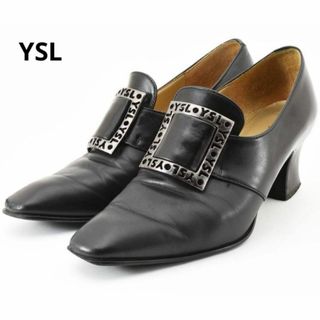 Yves Saint Laurent - イヴサンローラン　YSLロゴ金具　黒　ブラック　レザー　パンプス　36サイズ