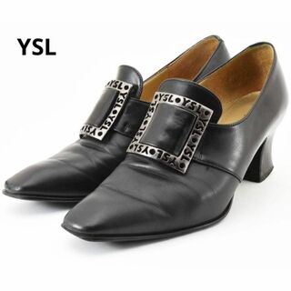 イヴサンローラン(Yves Saint Laurent)のイヴサンローラン　YSLロゴ金具　黒　ブラック　レザー　パンプス　36サイズ(ハイヒール/パンプス)