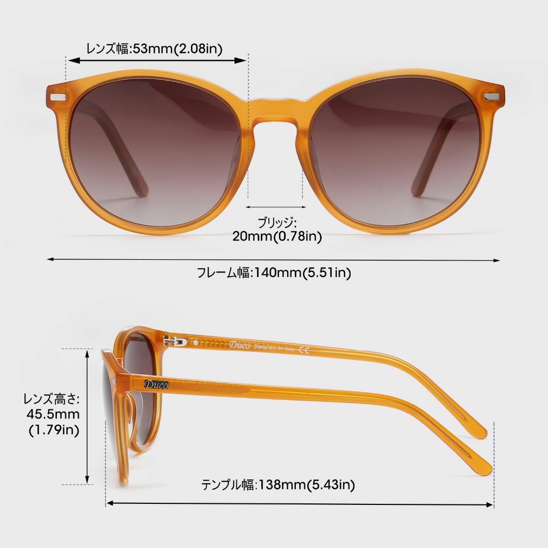 【色: Transparent Brown】[DUCO] サングラス レディース レディースのファッション小物(その他)の商品写真