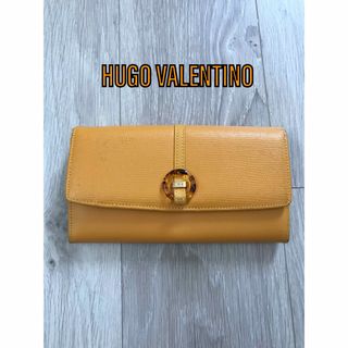 ヒューゴバレンチノ(HUGO VALENTINO)のHUGO VALENTINO ヴァレンチノ レザー 二つ折り 長財布 ウォレット(財布)