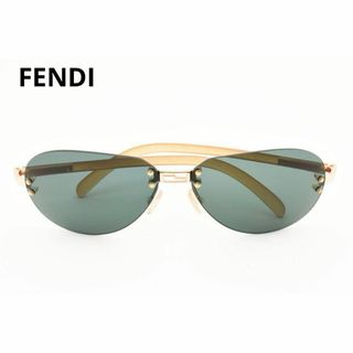 フェンディ(FENDI)のフェンディ　ズッカ柄　ロゴ金具　サングラス　ケース付き　ベージュ系(サングラス/メガネ)