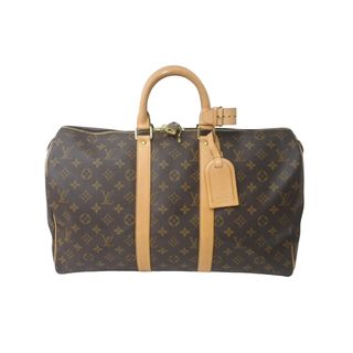 ルイヴィトン(LOUIS VUITTON)のLOUIS VUITTON ルイヴィトン モノグラム キーポル45 ボストンバッグ PVC レザー M41428 ゴールド金具 ブラウン 美品 中古 62918(ボストンバッグ)