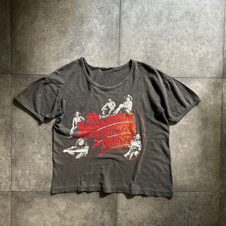 80s ヴィンテージtシャツ/バンドtシャツ パキ綿 M相当 フェードブラック(Tシャツ/カットソー(半袖/袖なし))