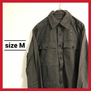 90s 古着 ノーブランド 長袖シャツ ポケット トップス M (シャツ)