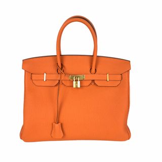 エルメス(Hermes)のエルメス HERMES バーキン35 □Q刻 オレンジ ゴールド金具 トゴ レディース ハンドバッグ(ハンドバッグ)